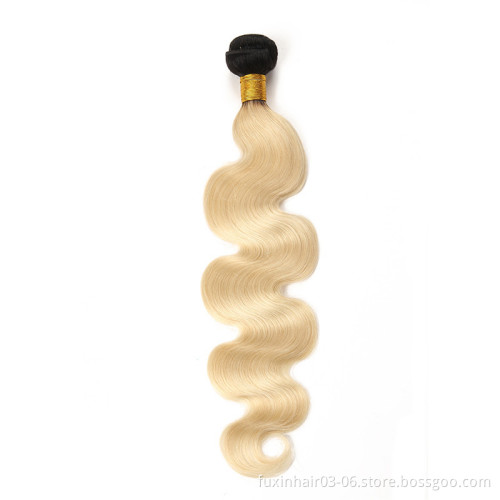 613 blonde body wave frontal light brown weave bundles with closure ombre hair extensions